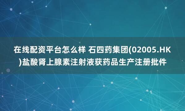 在线配资平台怎么样 石四药集团(02005.HK)盐酸肾上腺素注射液获药品生产注册批件